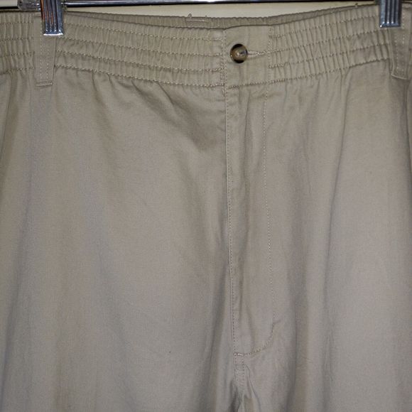 Harbor Bay Pants Mens Tag Size XL/28 (Measures Inseam 26") Khaki Elastic Waist - Picture 3 of 16